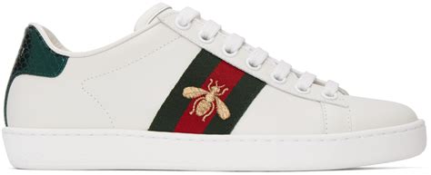 gucci white sneakes|original gucci bee sneakers.